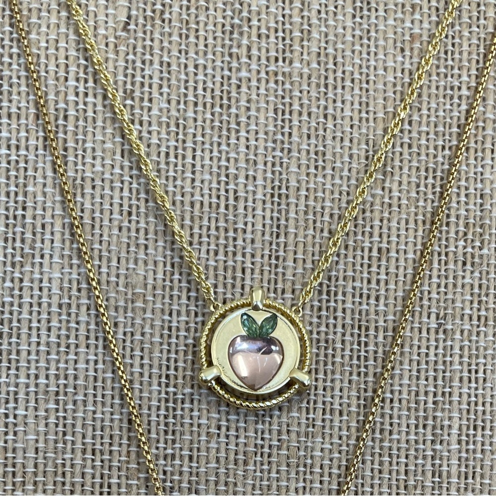 Origami Owl Gold Strawberry Pendant Necklace NWT